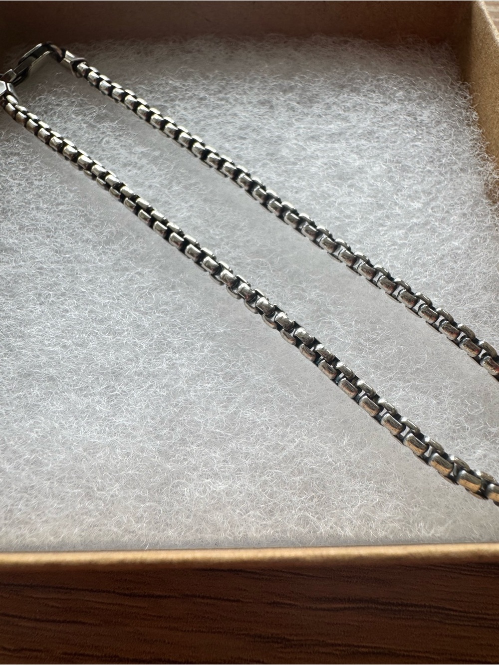 Sterling Silver Box Link Bracelet - Minimal Chain - Picture 2 of 3